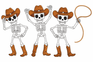 Cowboy Skeletons Machine Embroidery Design