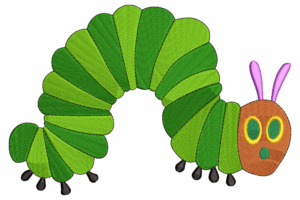 Cute Green Caterpillar Embroidery Design