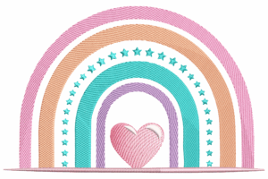 Cute Pastel Arch Embroidery Design