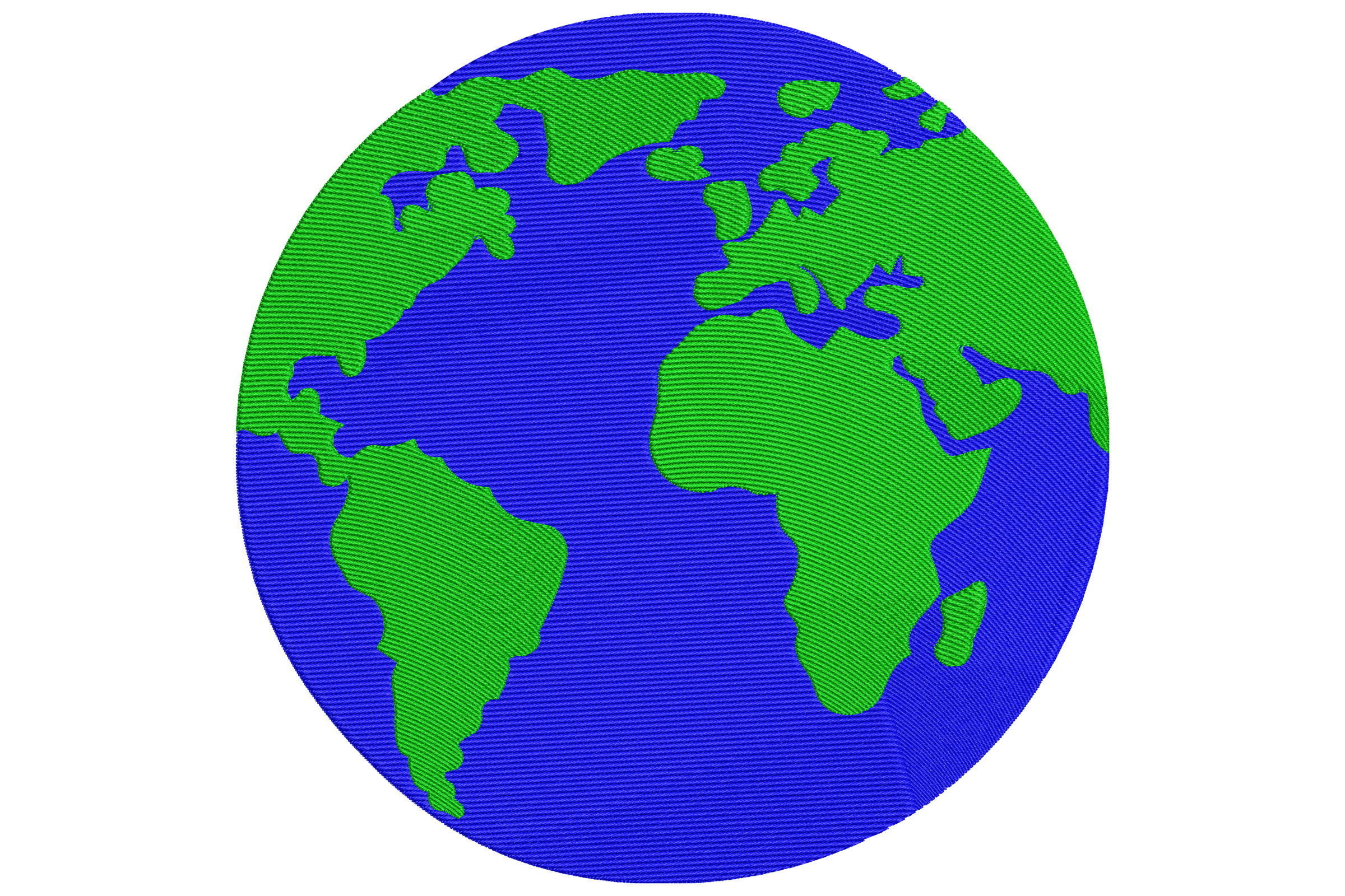 Earth Globe Embroidery Design