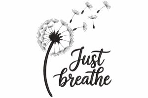 Elegant Just Breathe Dandelion Embroidery Design