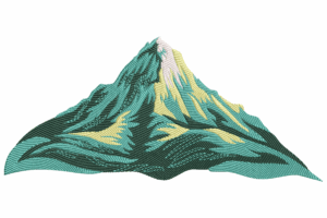 Elegant Mountain Landscape Embroidery Design