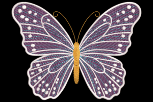Elegant Purple Butterfly Embroidery Design