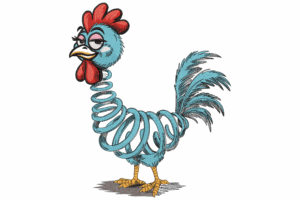 Funny Chicken Coil Embroidery Design