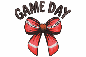 Game Day Bow Embroidery Design