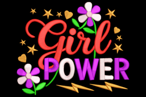 Girl Power Machine Embroidery Design