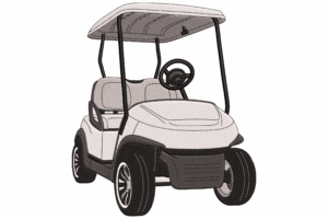 Golf Cart Machine Embroidery Design