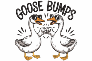 Goose Bumps Funny Goose Embroidery Design
