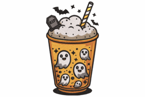 Halloween Ghost Drink Embroidery Design