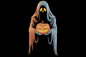 Halloween Grim Reaper with Pumpkin Embroidery Design