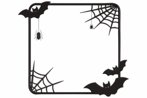 Halloween Spider Web Frame Embroidery Design