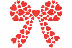 Heart Bow Embroidery Design