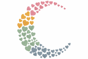 Heart Crescent Embroidery Design