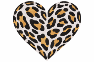 Leopard Print Heart Embroidery Design
