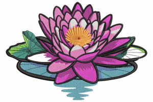 Lotus Flower Embroidery Design