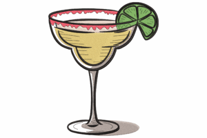 Margarita Cocktail Embroidery Design