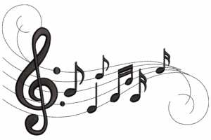 Musical Notes Melody Embroidery Design