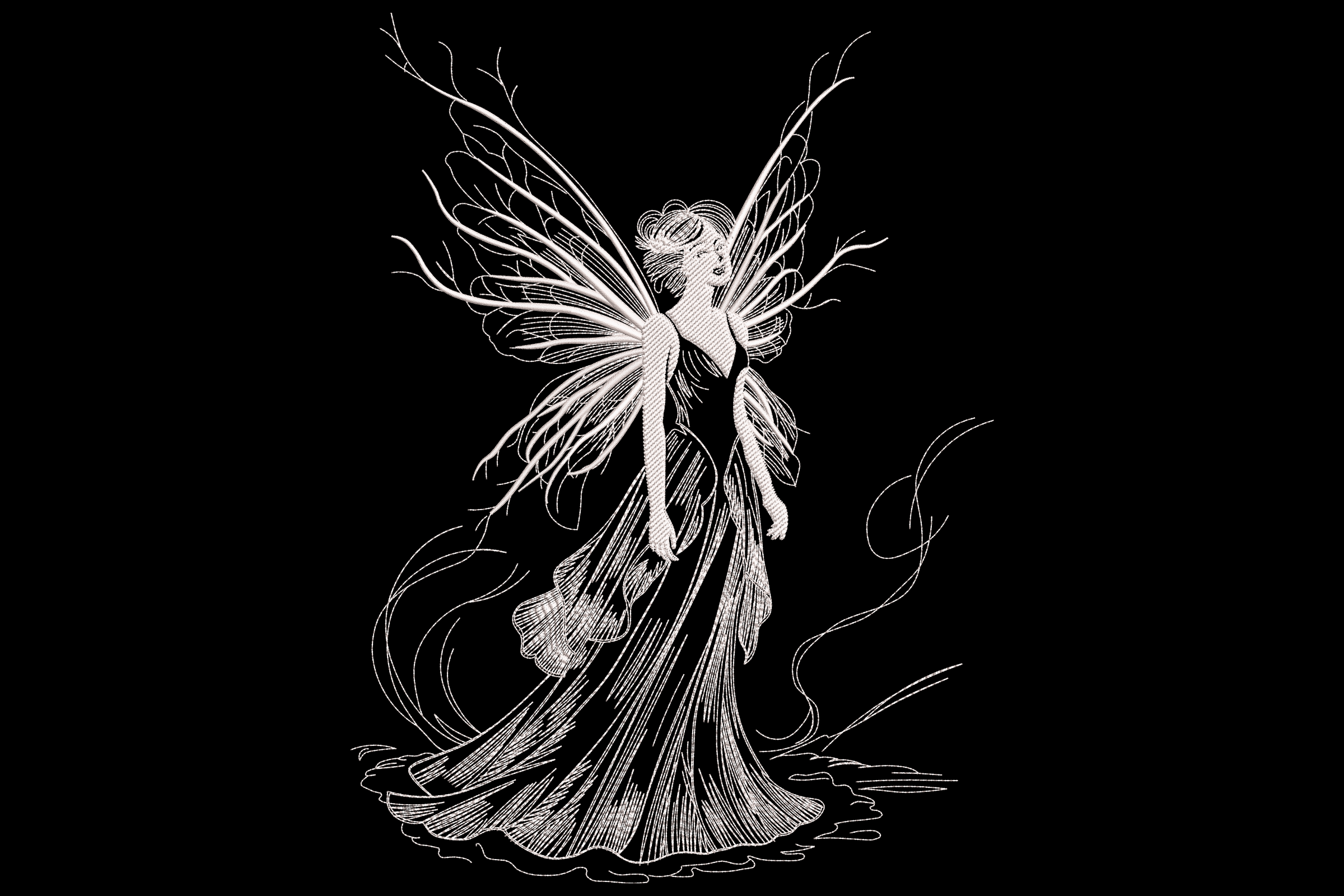 Free Mystical Fairy Woman Embroidery Design