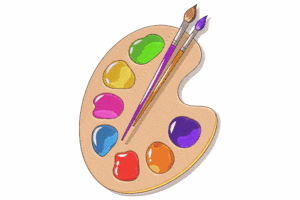 Painter’s Palette with Brushes Embroidery Design