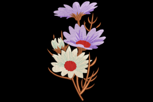 Pastel Wildflowers Bouquet Embroidery Design