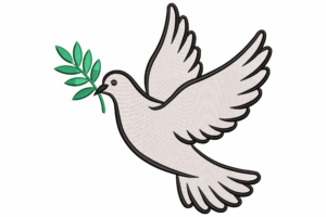 Peace Dove with Olive Branch Embroidery Design