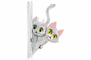 Peekaboo Kittens Embroidery Design