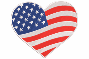 Premium American Flag Heart Embroidery Design