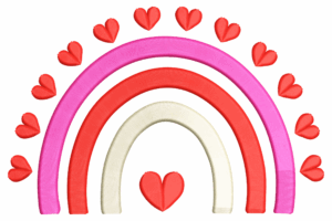 Premium Heart Rainbow Embroidery Design