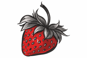 Premium Strawberry Embroidery Design