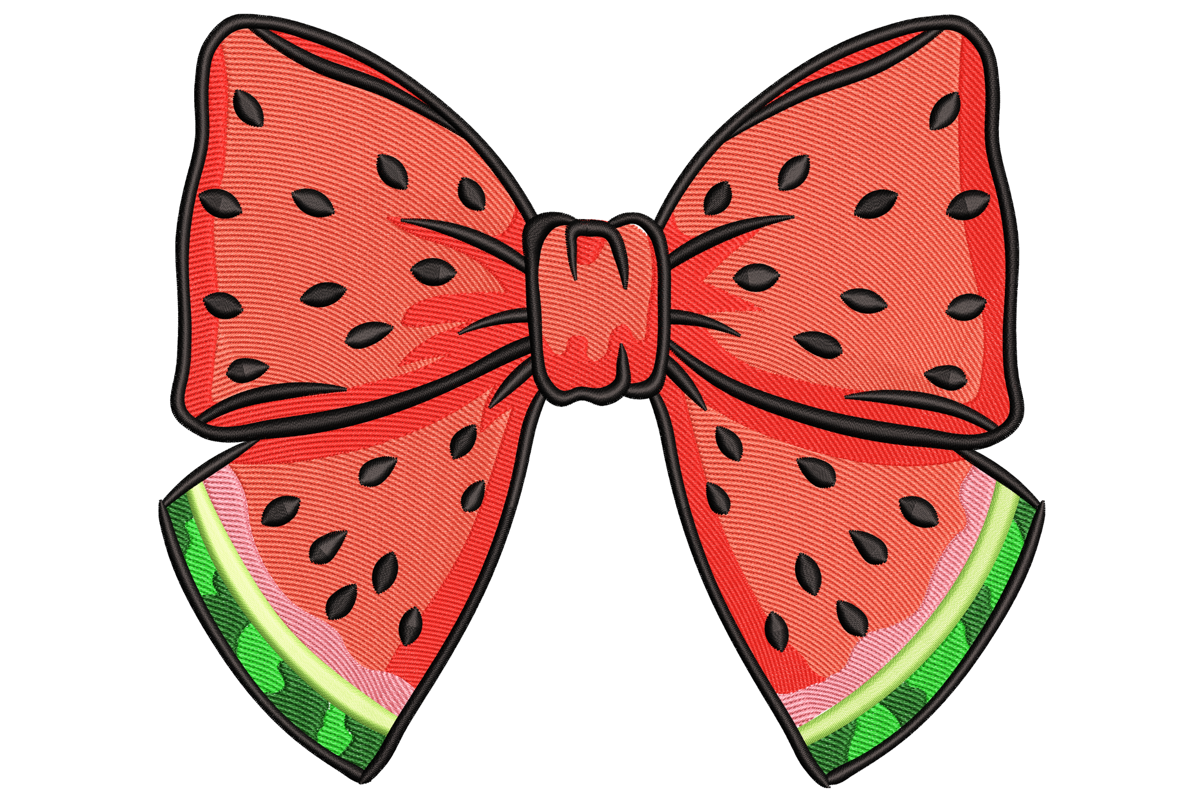 Premium Watermelon Bow Embroidery Design