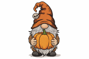 Pumpkin Gnome Halloween Embroidery Design