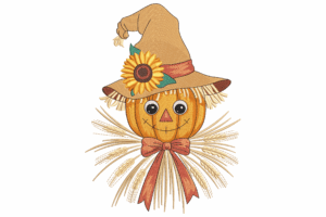 Pumpkin Scarecrow Embroidery Design