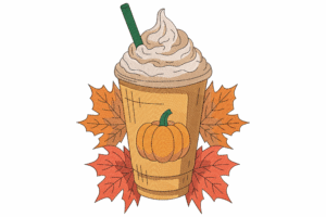 Pumpkin Spice Latte Embroidery Design