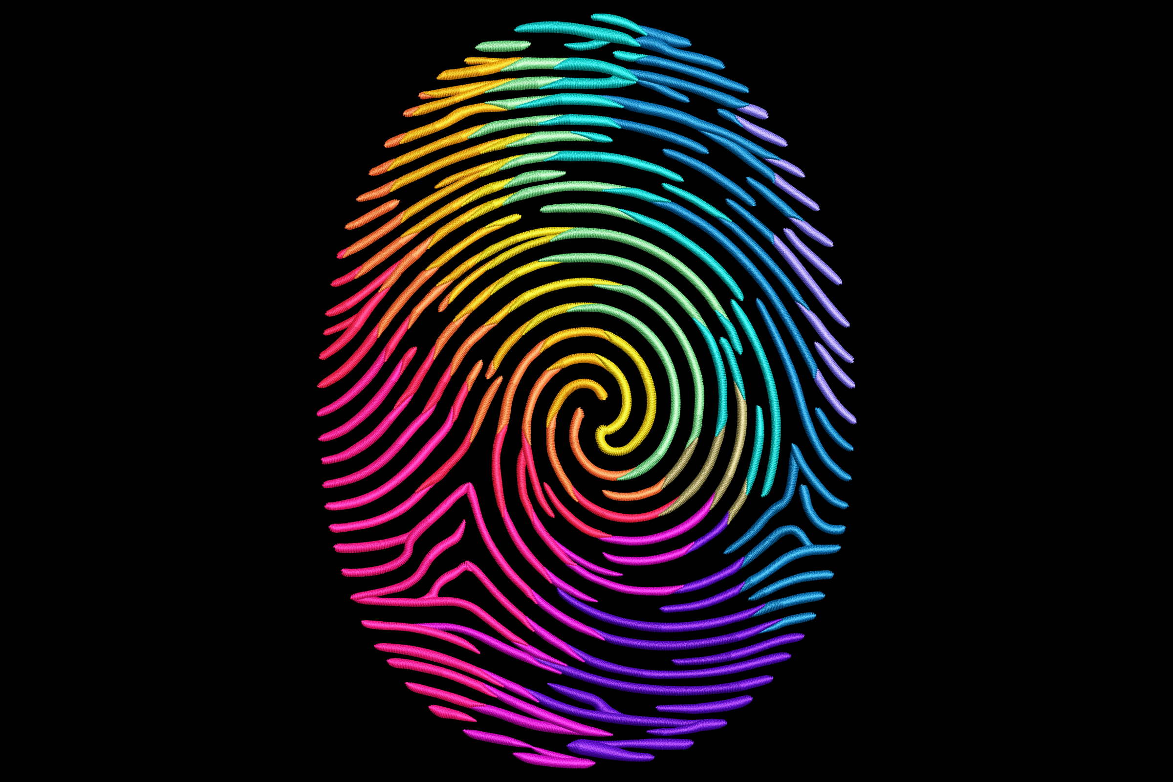 Rainbow Fingerprint Embroidery Design