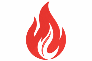 Red Flame Embroidery Design