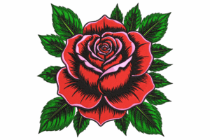 Red Rose Machine Embroidery Design