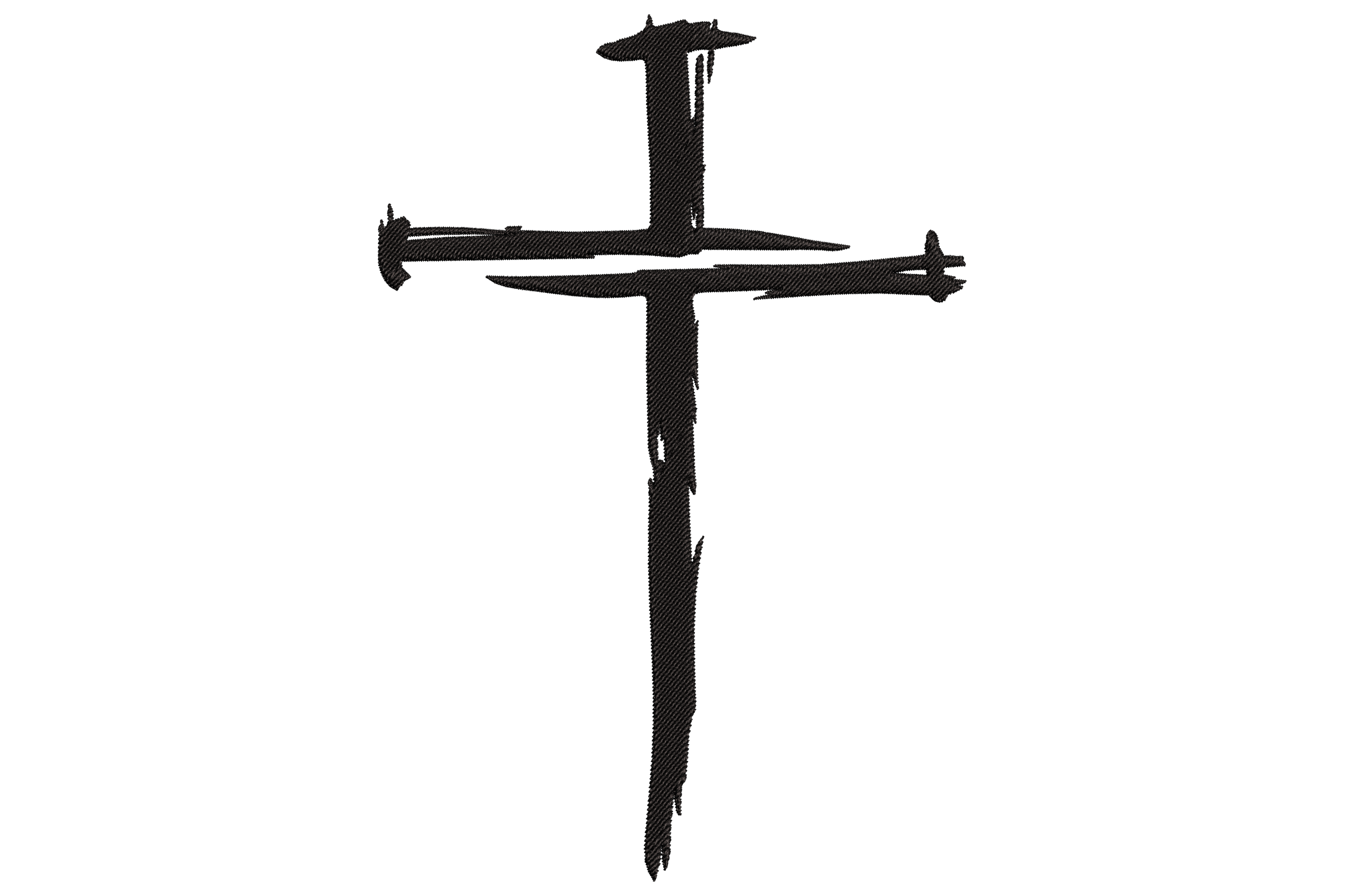 Rough Brush Cross Embroidery Design