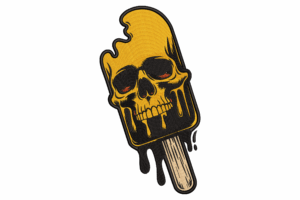 Skull Ice Cream Embroidery Design