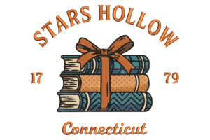 Stars Hollow Books Embroidery Design