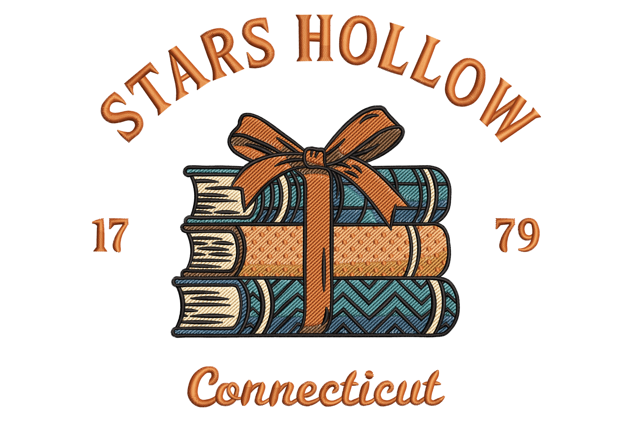Stars Hollow Books Embroidery Design