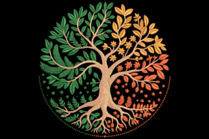 Tree of Life Seasons Embroidery Design