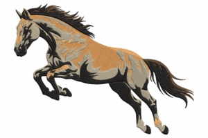 Wild Galloping Horse Embroidery Design