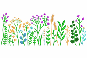 Wildflower Garden Border Embroidery Design