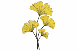 Yellow Ginkgo Leaves Embroidery Design