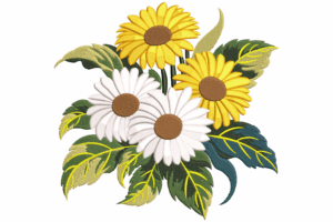 Yellow and White Daisy Bouquet Embroidery Design