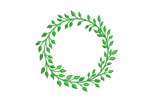 Leaf Wreath Embroidery Design
