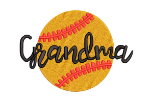 Grandma Baseball Embroidery Design