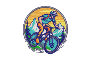 Mountain Biking Embroidery Design