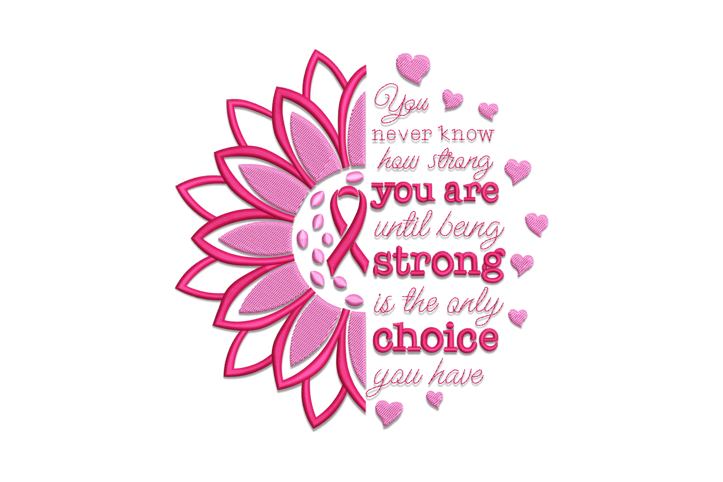 Strong Sunflower Ribbon Machine Embroidery Design