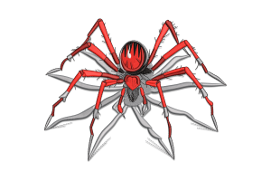 Free Red and Black Spider Embroidery Design